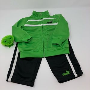 3/$33 Puma Track Suit | 12 mo | Green and Black
